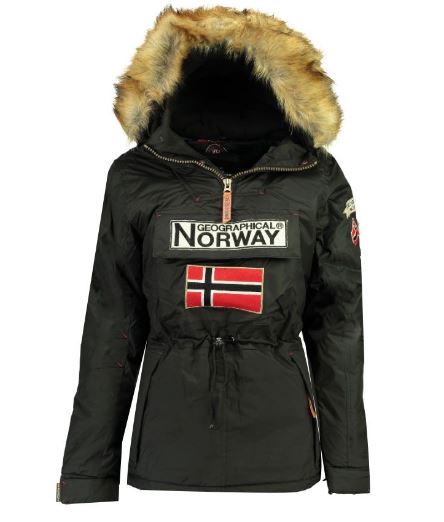 Geographical Norway Farlotte Women- Sudadera con capucha y bandera noruega  en el bolsillo canguro